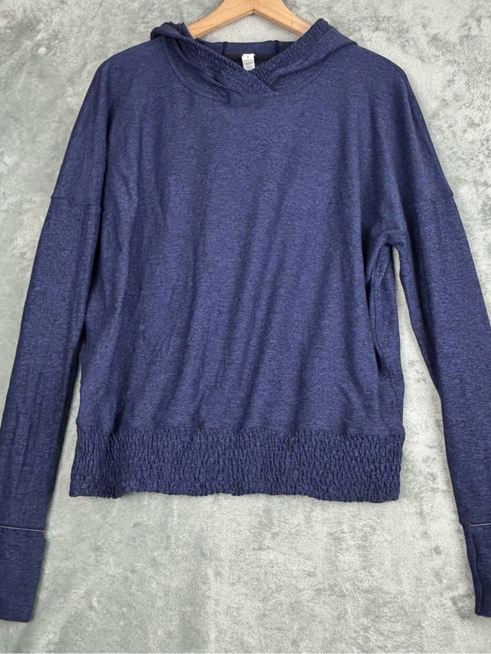 Lululemon Lead The Pack Hoodie Women 10 Purple/Blue Black Pullover Stretch